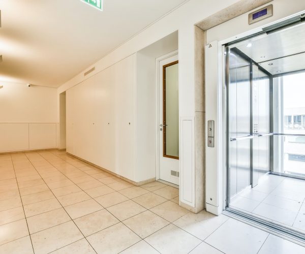 Corridor of apartment building with elevator