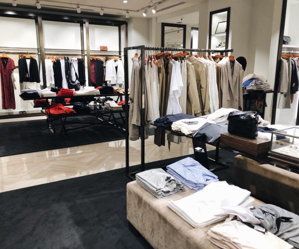 Retail clothing shop minimalistic interior